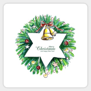 Christmas Star Hand Drawn Bell Sticker